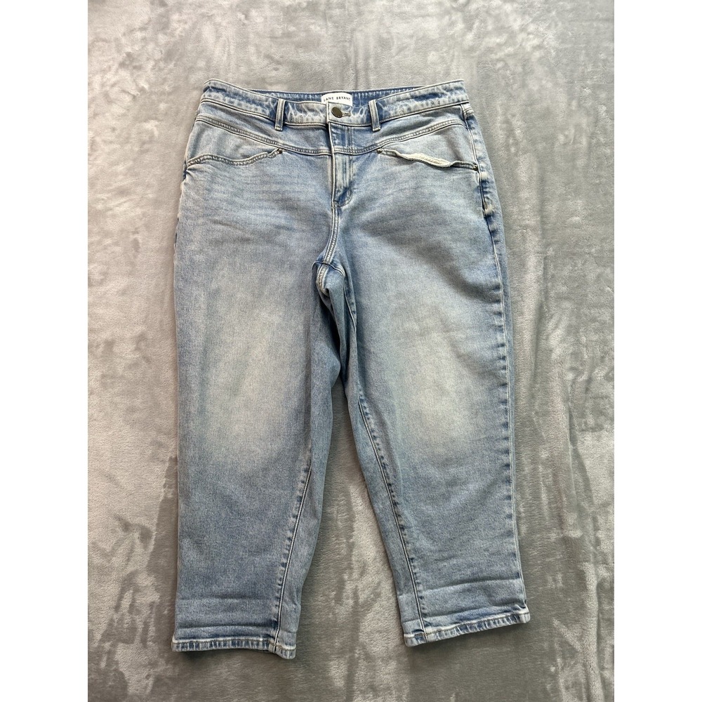 Lane Bryant Jeans Womens Plus Sz 14 Blue Mid Rise Boyfriend Capri Faded Whisker
